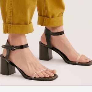 Free People Natal Ankle Block Heels from Revolve size 39 clear